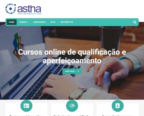 Criamos seu site sem mensalidade - Astha Cursos - RR Agencia Digital